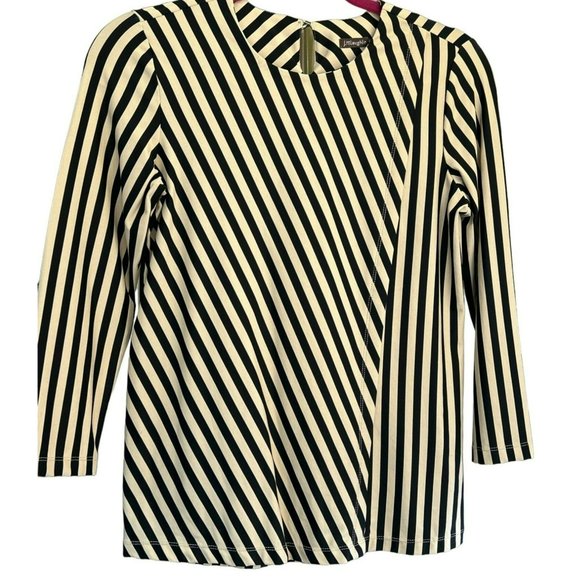 J McLaughlin Women's Cream Black Crewneck Blouse Size XS Catalina Cloth - Picture 1 of 3